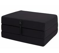 Cube Tri-fold Folding Portable Mattress,Guests Living Room Sleepover Comfy Durable Lightweight Sofa Chair (Black)