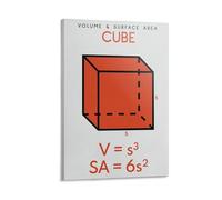 CUBE VOLUME And SURFACE AREA Formulas Posters Geometry Educational Chart Poster 12x18inch(30x45cm)