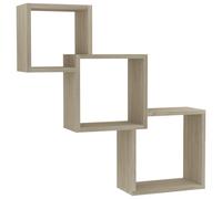 vidaXL Cube Wall Shelf Sonoma Oak 68x15x68 cm Engineered Wood