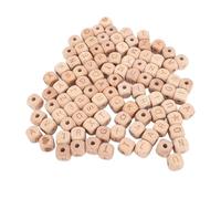 Cube Wood Beads with Initial 26 Letters, 100PCS 12mm Side Length Cube 4.5mm Hole Diameter Square Alphabet Wooden Loose Beads for Jewelry DIY