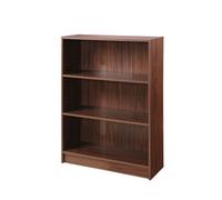 Essentials Low Wide Bookcase - Walnut, Brown