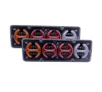 Cubecmq Car Tail Light Assembly 2Pc 12V/24V Car Trailer Tail Lights LED Rear Running Turn Signal Lamps Lorry Bus Parts(F 2pc,12V)