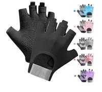 CubePlug Boys Girls Non-Slip Cycling Gloves Half Finger - Padded Grips Palm for Unisex Children, Ideal for Summer Riding, MTB, Bike, Sports, Hiking, Climbing, and Gym (Black, M)