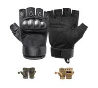 CubePlug Mens Breathable Padded Fingerless Motorcycle Gloves Half Finger Gloves for Cycling Hiking Climbing Outdoor Sports (Black, M)