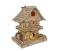 Cuberie 3D Wooden Puzzles Cuckoo Clock - DIY Model Kits for Adults with Music Box, Wood Building Project for Home Decor, Creative Gift for Teens (Age 14+)