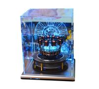 Cubertime 1:1 Scale MK1 Arc Reactor, Magnetic Levitating & Rotating LED Desk Ornament, Gen 1 Wireless Induction Tech Collectible, Alloy Metal Movie Prop Replica with Acrylic Display Case