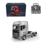 Cubertime 1/18 Scale RC Semi Truck Heavy Duty Tractor Unit, 6x4 Remote Control Hauler Model with 2.4G Radio Control, Professional Hobby Grade Electric Trailer Head for Collectors (Grey)