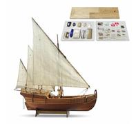 Cubertime 1/50 La Nina Wooden Ship Model Kit Columbus Discovery Caravel DIY Assembly Craft for Adults Historical Sailing Vessel 55cm Desktop Decor