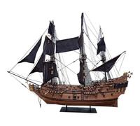 Cubertime 1:50 Scale Wooden Pirate Ship Model Kit, Black Pearl Sailing Ship DIY Assembly Set, Premium Handmade Pinewood Model with Canvas Sails, Large Display Collectible Gift for Teens & Adults 16+