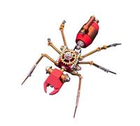 Cubertime 3D Metal Mechanical Ant Model Kit, Iron Jaw Ant DIY Build, STEM Desk Decor, Focus Training, Display, Creative Gift for Adults & Teens (88PCS/Red)