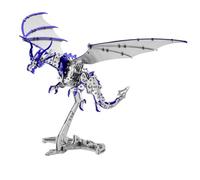 Cubertime 3D Metal Puzzles for Adults Pterosaur Model Kit, Collectible Engineering Model with Tool, Desktop Ornament Toy Gifts for Adults (373PCS/Blue)