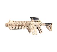 Cubertime 3D Wooden M416 Mechanical Assembly Kit - 150+PCS DIY Puzzle, 28×8″, Decoration Miniature Birthday Gift Idea for Adults, Crafters & Hobbyists