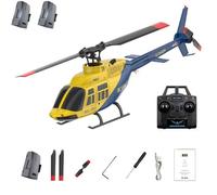 Cubertime A60 RC Helicopter 1/42 Scale Bell 206, 4CH Flybarless Mini Remote Control Aircraft with Optical Flow & 6-Axis Gyro, plus 2 Batteries, RTF Hobby Model for Adults