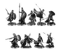 Cubertime Ancient Roman Warrior Alloy Figure Set, Solid White Copper Knight Miniature Collection, 28mm 32mm Miniatures Scale for D&D, Warhammer & Wargames (11PCS)