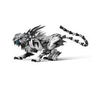 Cubertime Articulated Mecha Beast Model Kit, Premium Resin DIY Assembly Robot Tiger with Movable Joints, 6-Hour Challenge 3D Puzzle for Hobbyists and Anime Fans, Display Art (Grey/White)