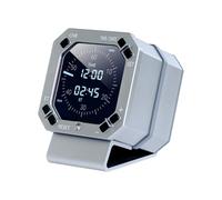 Cubertime B737 Style Avionics Clock, Aluminium Alloy Flight Sim Cockpit Instrument, USB Powered M877 Replica Desk Decor, Home Cockpit Setup & Pilot Present