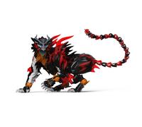 Cubertime Cyberpunk Tiger Building Kit, Large Movable Joint Mecha Action Figure, DIY Craft Hobby Set for Collectors, Unique Birthday Gift and Desktop Ornament for Teens 14+ (Black/Red)