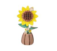 Cubertime DIY Wooden Sunflower Kit 3D Puzzle, Artificial Flower Model, Forever Bloom Decor, Romantic Valentine Gift for Her (83+ PCS)