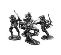 Cubertime Female Archer Warrior Alloy Figure Solid White Copper 35mm Detailed Miniature for Tabletop RPG D&D Game Adult Military Collection (4PCS)