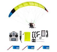 Cubertime RC Electric Stunt Paraglider, 2.4GHz RC Paraglider with Foldable Wings, Mini Stunt Flight Kites for Adults & Beginners, Stunt Glider RC Aircraft, 128cm/100cm Wing Span (RTF Version)