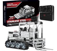 Cubertime RC Metal Forklift Model Kit, 12CH Construction Vehicle with Lifting Arm for Adults, 3D Mechanical Puzzle Engineering Gift (1476PCS)