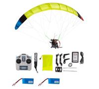 Cubertime RC Powered Paraglider, 2.4G RC Electric Stunt Mini Paraglider Model with 100cm Wingspan, Nylon Fabric Remote Control Training Kites Outdoor Fun Sports (RTF/Random Color)