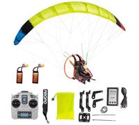 Cubertime Remote Control Power Glider, 2.4G RC Paraglider with Double Batteries, Blue Stunt Model for Adults & Beginners, Easy Foldable, Cool Flying Gift (3 Batteries, Green)