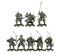 Cubertime Samurai & Archer Miniatures 8PCS, Metal D&D Miniatures with Bows & Swords, 28mm Scale Wargame Figures for RPGs & Dioramas, Fantasy Set