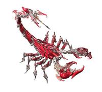 Cubertime Scorpio: Red Lotus 3D Full Metal Mechanical War Scorpion Model Kit, Cyber-Industrial Collectible with Movable Joints for Hobbyists & Sci-Fi Fans (1073PCS, Red)