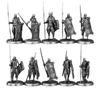 Cubertime Skeleton Oni Samurai 10PCS, Metal Undead Shield Wall, 28mm D&D Figures for Wargaming & Warhammer, Fantasy Knight Miniature Monster Corps