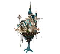 Cubertime Steampunk Floating Castle Wooden 3D Puzzle (699 Pcs), 16+ Fantasy Airborne Palace Model Kit, Intricate DIY Craft for Adults, Decorative Desk Art