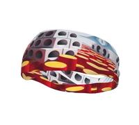 Cubes and Vibrant red Sweat Headbands for Women & Men - Unique Customized Patterns, Non-Slip Wide Headband for Running, Gym, Yoga, and More - Stylish Hair Accessories