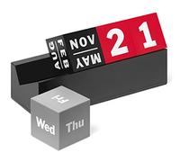 Cubes Perpetual Calendar Red/Grey/Black