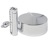 CubeTECH Bathroom Light Pull Cord and Fitting Kit - Chrome Round Light Switch (Bathroom Light Switch, Ceiling pendant light cord pull string, Black Bathroom Accessories) Bathroom accessory