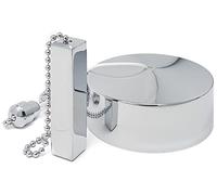 CubeTECH Bathroom Light Pull Cord and Fitting Kit - Chrome Square Light Switch (Bathroom Light Switch, Ceiling Pendant Light Cord Pull String, Black Bathroom Accessories) Bathroom Accessory