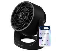 CubeTECH TurboDesk7 7 Inch Air Circulator Fan, Quiet Desk Fan with 3 Speeds, 90° Adjustable Tilt, 35-40W AC Motor, Black, CTDF200-B
