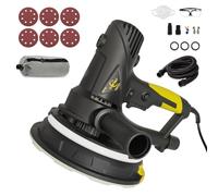 CUBEWAY Drywall Sander,Handheld Electric Wall Sanders with Vacuum with 4M Power Cord, LED Light, Variable Speed, 710W Electric Sandeing Machine for Wall, Painting Prep with 6pcs 180mm Sandpapers