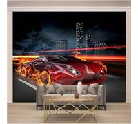 Cubic Architecture Sky Red Car 3D Wallpaper Luxury Home Dining Decor Paste Sofa Living Room The Wall for Bedroom Mural-430cm×300cm