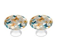 Cubic Butterflies Funny Round Cabinet Knobs Stainless Steel Drawer Pulls Door Handles Decoration