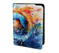 Cubic Space Night Travel Passport Holder Cover Wallet Leather Case Travel Essentials Luggage Accessories, Colorful Flying Fish, One Size, Contemporary