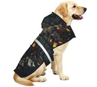 Cubic Space Night Waterproof Dog Raincoat And Rain Jacket With Hood, Reflective Strips And Adjustable Belly Strap, Fits Small To Large Dogs