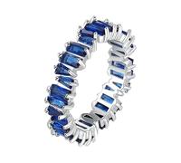 Cubic Zirconia Colorful Rainbow Ring Multi Color Gemstone Ring Jewelry Women's Thumb Rings (Blue, 6)