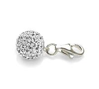 Cubic Zirconia (CZ)/Crystal Set Clip On Charms Collection - Sterling Silver Clip On Charm Pendant with Lobster Clasp for Women - Compatible with Thomas Sabo Charms Bracelet - Women's Clasp Charms