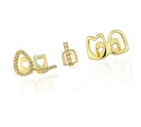Cubic Zirconia Dental Grills - Openwork Design, Comfort Fit for Hip Hop Jewelry & Stage Performances - Trendy Grillz for Rappers & Fashion Enthusiasts (Gold/Silver/Copper