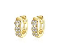 Cubic Zirconia Earrings for Women, Hoops Earrings with Round White Crystal Earring for Women Teen Girl