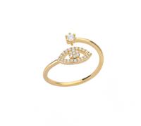 Cubic Zirconia Evil Eye Rings For Women Stainless Steel Gold Color Adjustable Evil Eye Ring Lucky Wedding Jewelry Gift anillos