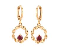 Cubic Zirconia Hoop Earrings Round Dangle Earrings for Women