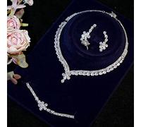 cubic zirconia ladies jewelry set ladies party crystal wedding jewelry set 4 pcs cubic zirconia bridesmaid jewelry
