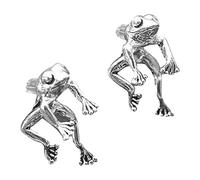 Cubic Zirconia Stud Earrings Silver/Gold Stud Earrings For Women Vintage Frogs Shaped Cute Animal Novelty Jewelry For Birthday Christmas Stainless Steel (Silver, 1. 9x0. 8x0. 8)
