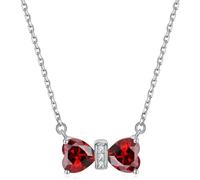 Cubic Zirconia Women's Silver Bow Pendant Jewelry for Girls Birthstone Necklace with Twelve Constellations